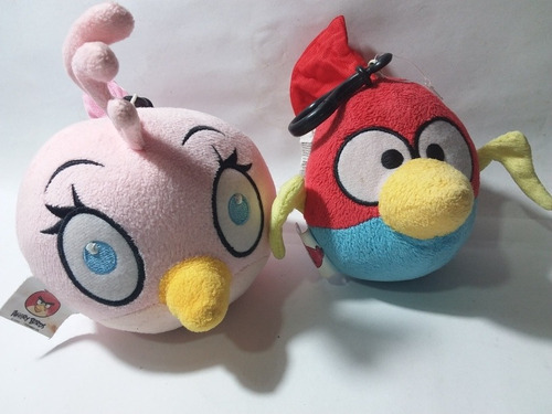 Peluches Angry Birds Estela Y Relámpago- 14 Cm Y 12 Cm