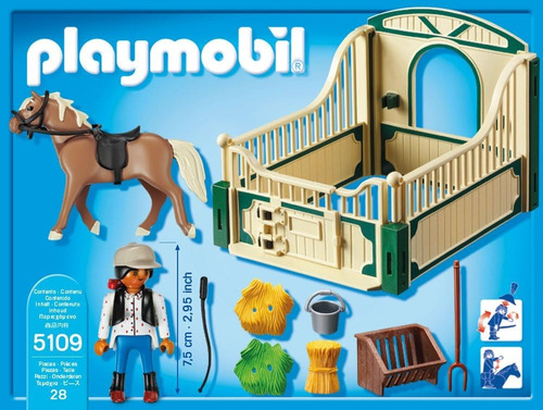 Playmobil 5109 Caballo Haflinger Con Jinete Y Establo