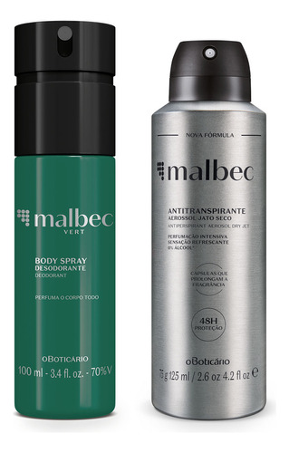 Combo Presente Body Spray Malbec Vert 100ml + Desodorante A