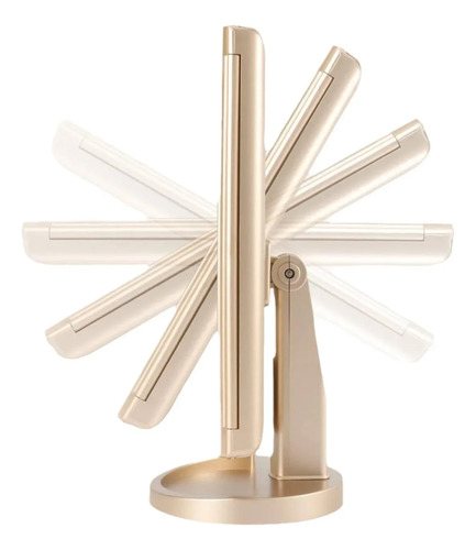 Blanco - Espejo Led De Escritorio De Tres Caras - Maquillaje