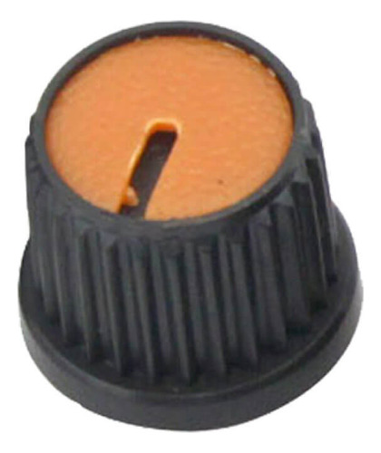 10x Botão Knob Redondo Estriado Com Parafuso Ad209 - Laranja