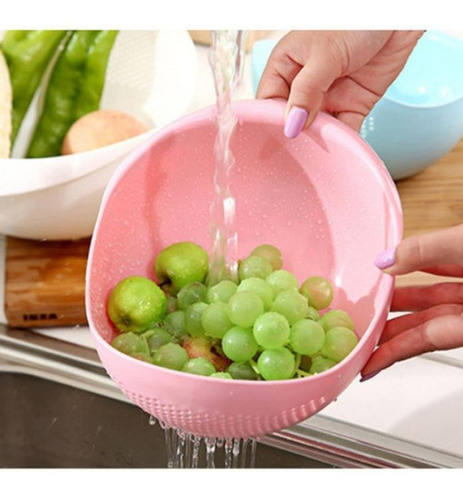 Colador De Plástico Para Lavar Arroz Granos Frutas  Verduras