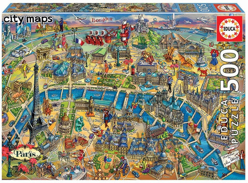 Puzzle Rompecabezas 500 Piezas Mapas Paris Educa 18452
