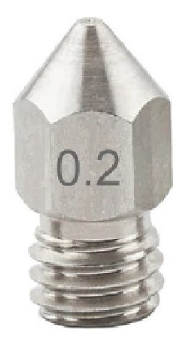 Bico Nozzle 0.2mm-porca 6mm Aço Inox - Mk8 3d Ender3 - Cr-10