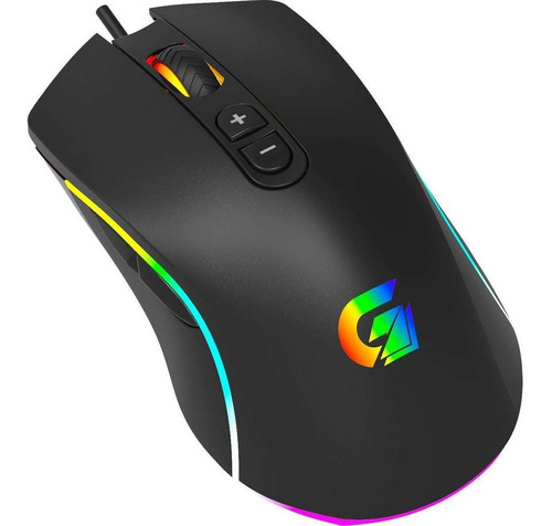 Mouse Gamer 10000dpi Led Rgb Cruiser Fortrek Preto 6 Botões