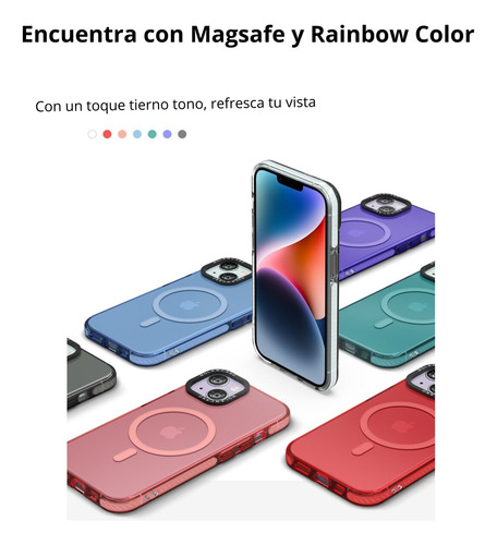 Funda Uso Rudo Rainbow Magsafe Diseño Para iPhone 12 Pro Max
