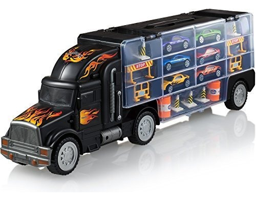 Toy Truck Transport Car Carrier - Camioneta De Juguete Inclu