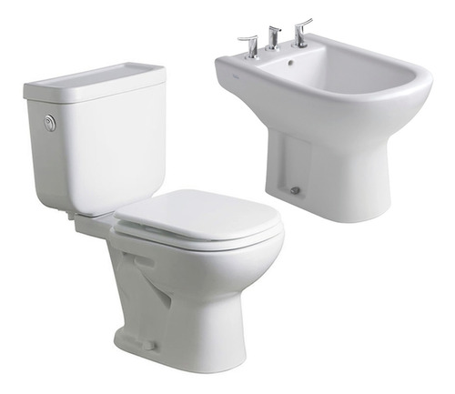 Juego Sanitario Ferrum Bari Inodoro Tapa Asiento Bidet 3a 