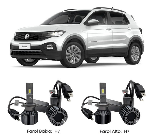 Kit Ultraled Farol T-cross 2019 H7/h7/h11 100w 14000 Lumens
