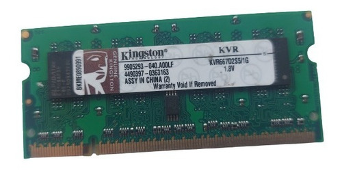 Memória P/ Notebook Ddr2 1gb Kingston 667 Kvr667d2s5/1g (Usado)