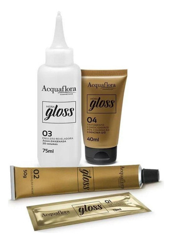 Coloração Creme Acquaflora Kit Hidra Gloss 5.0 Castanho