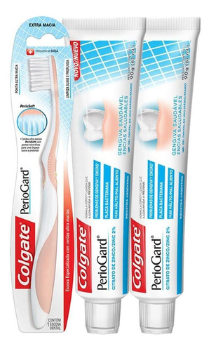 Kit C/ 2 Cremes + Escova Dental Colgate Periogard 90g