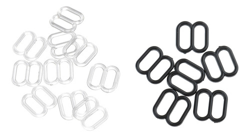 200 Pieces Bra Strap Hook Slider Buckle 8mm Clear