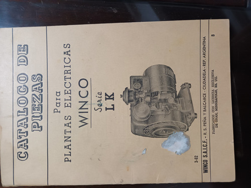 Antiguo Catálogo De Piezas Para Plantas Electricas Winco