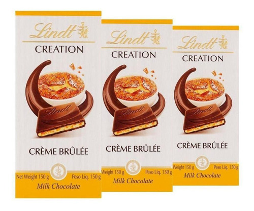 Chocolate Crme Brlée, Lindt Creation, 3 Barras De 150g