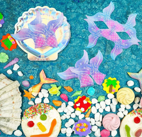 Servilleta De Papel Forma Cola Sirena Sirenita X20 Uni