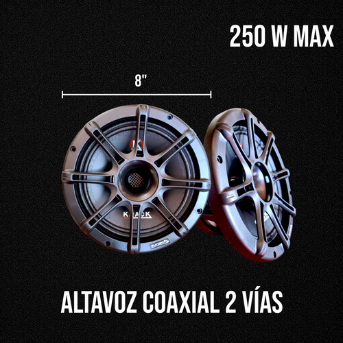 Par De Medios Rangos 8 Pulgadas 250w Max Krack Audio Negro