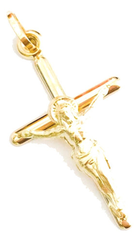 Pingente Cruz Crucifixo Jesus Cristo Ouro Amarelo 18k Full