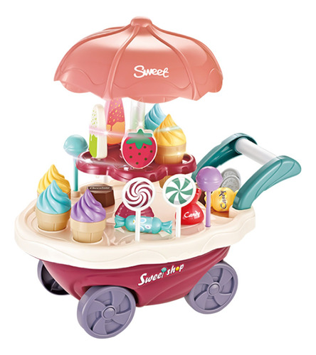 Máquina De Helados Giratoria Cream Set Girl, Carrito De Jugu