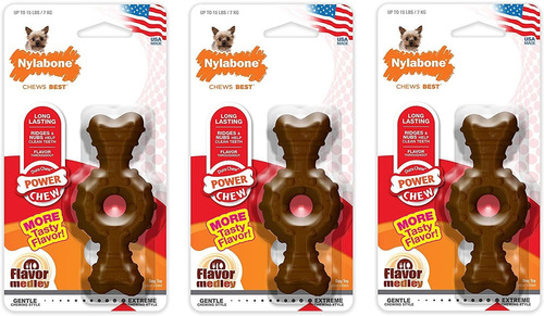 Nylabone 3 Paquetes De Huesos De Anillo Con Textura Power Ch