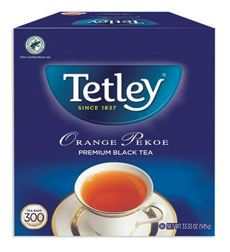 Té Orange Pekoe Tetley, Tamaño Servicio De 300 Bolsitas 945g