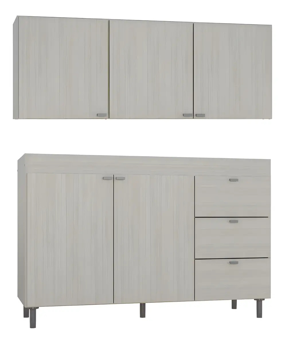 Combo Cocina Bajo Mesada + Alacena 3 Puertas 1.20m Orlandi