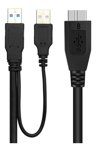 Cable Doble Usb 3,0 Tipo A A Micro-b Usb Disco Externo Wii U