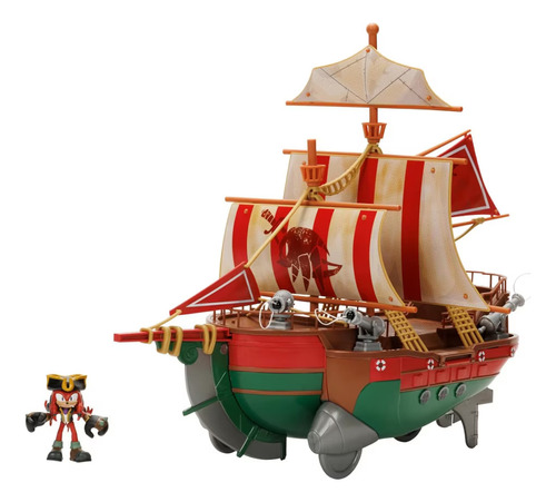 Sonic Hedgehog Knuckles Pirata Erizo Barco Cañón Figura Set