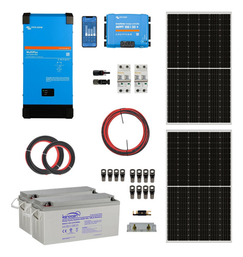 Kit Solar Off Grid Ups 12/220v 3,2kwh X Día 2kva Mppt 50a