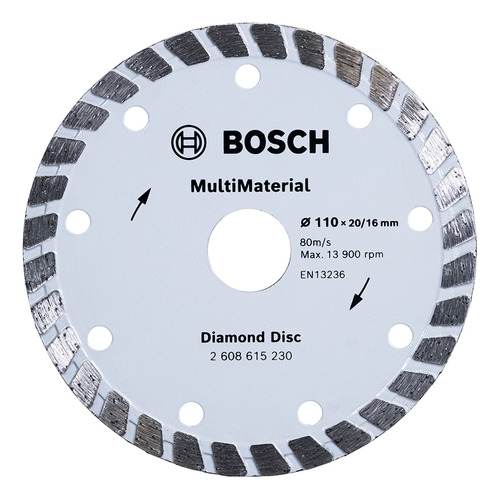 Kit 10 Disco Diamantado 4.3/8 110mm Furo 20mm Turbo Bosch