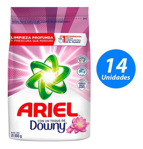 Detergente Ariel Toque Downy Polvo 14x800gr / Superstore