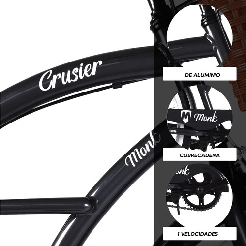 Imagen 4 de 9 de Bicicleta Urbana Aluminio Monk Crusier Rodada 26