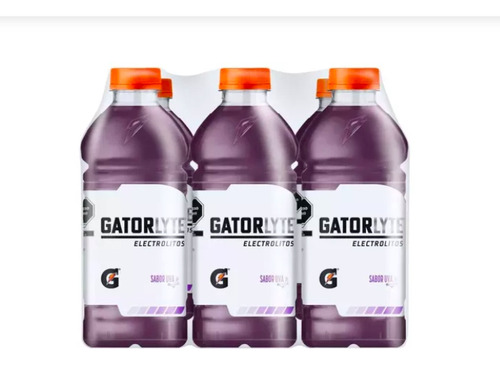 06 Pack Gatorlyte Uva Electrolitos Bebida Hidratante 591ml