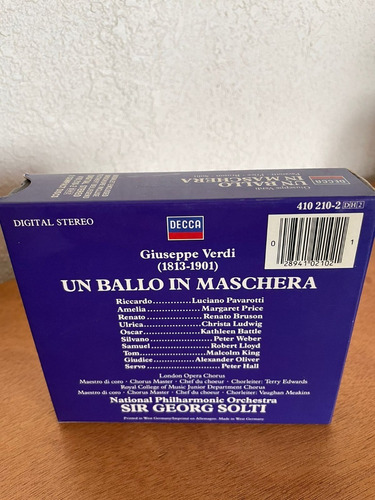 Opera Pavarotti Un Baile De Mascaras (Usado)