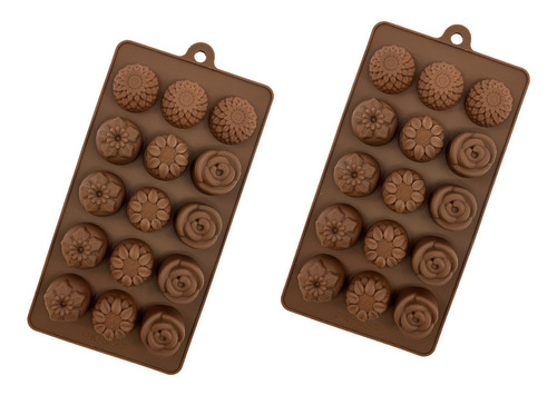 Molde Para Chocolate Flores Silicon Reposteria 2 Pzs Vencort