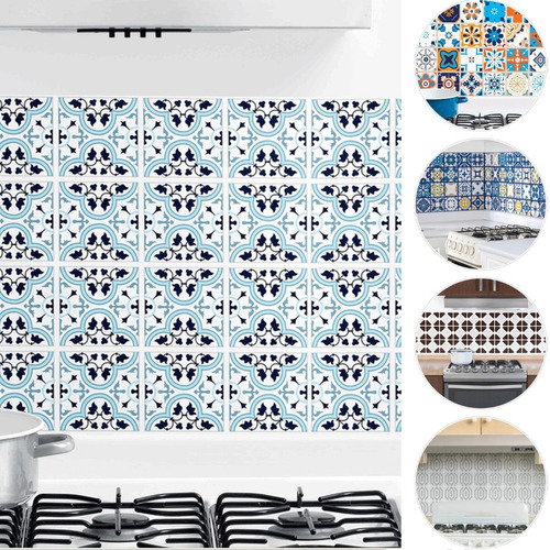 Tapiz Cubierta Adherible Talavera Vinil Pared Cocina Muebles