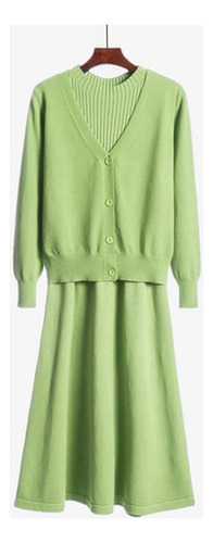 Conjunto De Vestido Tipo Suéter De Dos Piezas Para Mujer