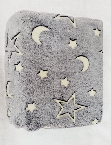 Imagen 1 de 4 de Cobertor Ligero Estrellas Luna Brilla Individual Concord