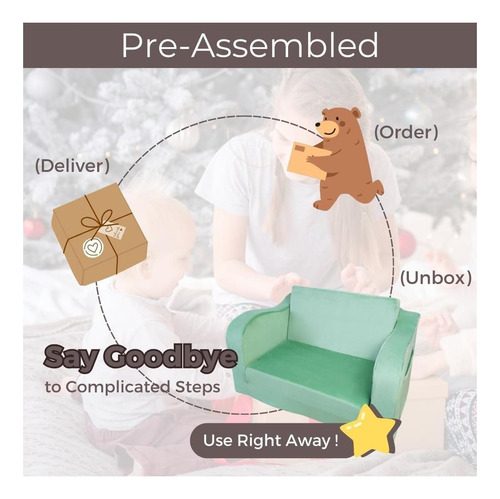 Couch De Espuma Para Niños Wonder Space Con Manta, Sofá Para