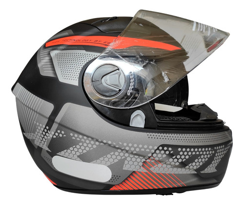 Capacete Moto Ebf X Troy Furious Preto Vermelho C/ Óculos Tamanho do capacete 58