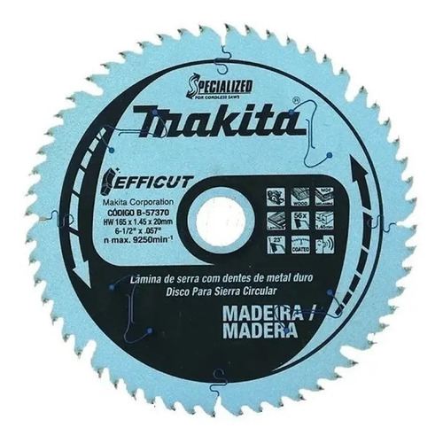 Disco De Corte Sierra Circular 6-1/2 Makita 56th B-57370