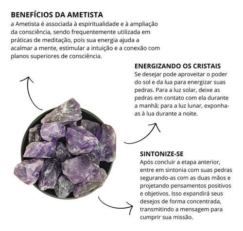 200g Pedra Bruta Ametista Natural Cristal De Proteção