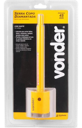 Serra Copo Diamantada 45 Mm Com Encaixe De 3/8pol. - Vonder