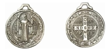 Medalla De San Benito Abad De 2.10 Cm - 2 Piezas