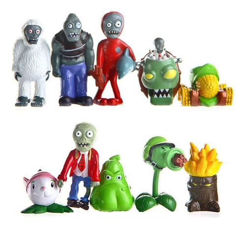 Set 10 Figuras Plantas Vs Zombies 7 Cm Juguetes Diversion K9