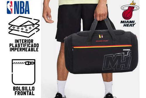 Bolso Con Botinero Gimnasio Viaje Miami Heat Reforzado Nba
