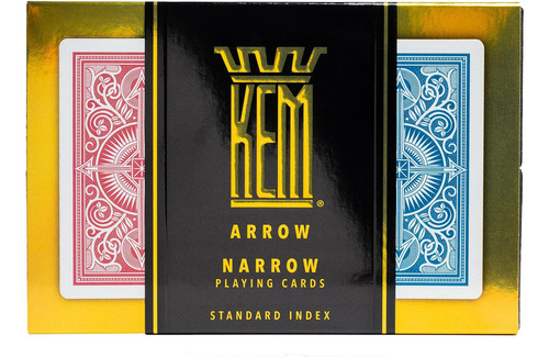 Kem Arrow Narrow Poker Set De Cartas 2 Mazos Eeuu Standard Reverso Negro Idioma No Tiene