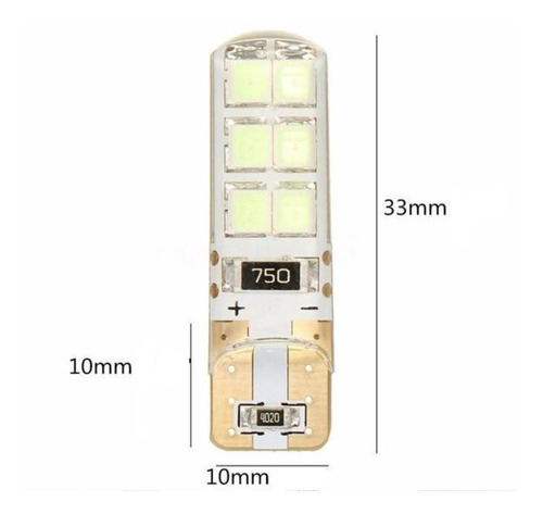 Par Foco Led T10 Multicolor Estrobo Blanco Azul Naranja