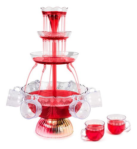 Nostalgia 3-tier Party Fountain, Holds 1.5 Gallons, Led Lig.