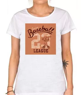 Remera De Mujer Baseball Liga De Chicos